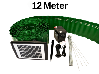 12 m Schneckenzaun mit Batterie und Solarmodul 